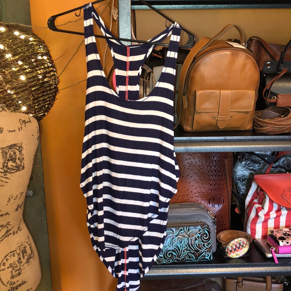 Navy and cream tank top